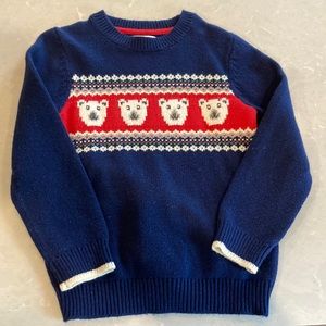 Great condition Mini Boden Polar Bear Youth Sweater, Size 7-8